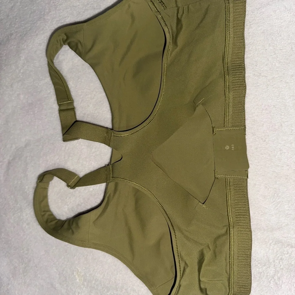 lululemon all powered up bra Olive Green Sports Bra